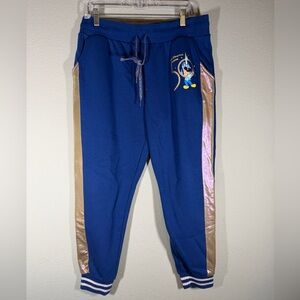 Disney 50th Anniversary Navy Blue and Gold Jogger Sweatpants Size Large